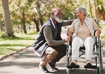 senior couple in a park
