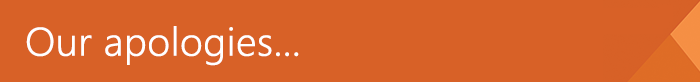 Our apologies