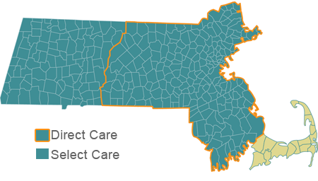 Direct Care and Select Care map